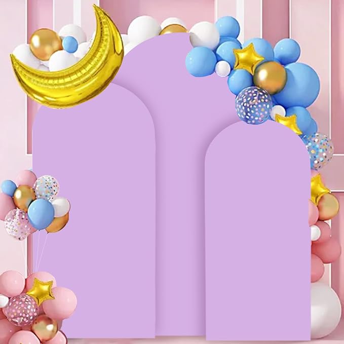 FANPROMS Wedding Arch Cover Set of 3 Lavender Arch Spandex Covers Baby Shower - Image 5