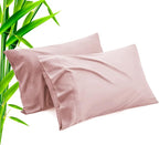TELUS Pillow Cases King Size 2 Pack, Bamboo Rayon Cooling Pillowcases with Envelope Closure, Cool Breathable Pillow Case for Hot Sleepers & Night Sweats, 20x36 inches, Pink