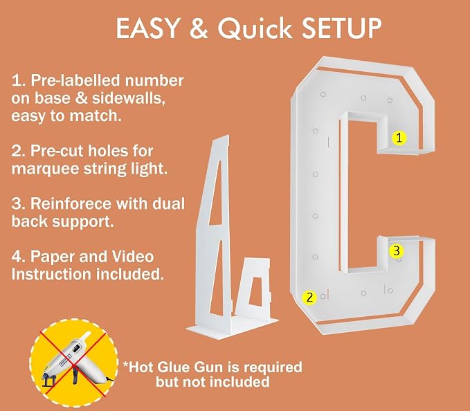 4FT Marquee Light Up Letters, Large Marquee Letters, Mosaic Balloon Frame - Image 4