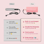 VODANA Multipurpose Silicone Pad - Heat-Resistant Rest & Travel Pouch for Hair Styling Irons, Includes Cord Organizer, 10x5 Inch (Pink)
