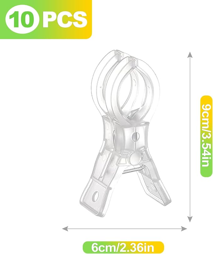 10 Pack 3.5 Inch Balloon Arch Clips Clear Plastic Spring Clamps - Image 2