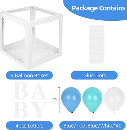 Baby Boxes with 4 Letters, 40 Blue Balloon - Image 2