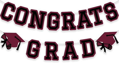 Congrats Grad Banner Graduation Party Banner Decoration Hanging Garland High by Unknown