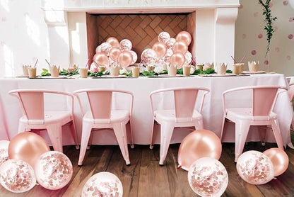 Rose Gold Confetti Latex Balloons, 50 pack 12 inch Birthday Balloons - Image 5