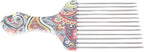 Professional Hair Styling Pick Comb - Stainless Steel, for Afro Hair, Suitable for Women and Men (Waist flower K4)