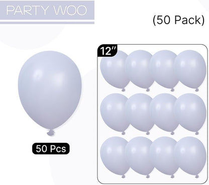 PartyWoo Dusty Blue Balloons 50pcs Slate Blue Boho Neutral Color | 12 Inch - Image 6