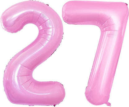 Number 27 Balloons for 27th Birthday Party Decorations, 42 Inch Jumbo Foil by GOER