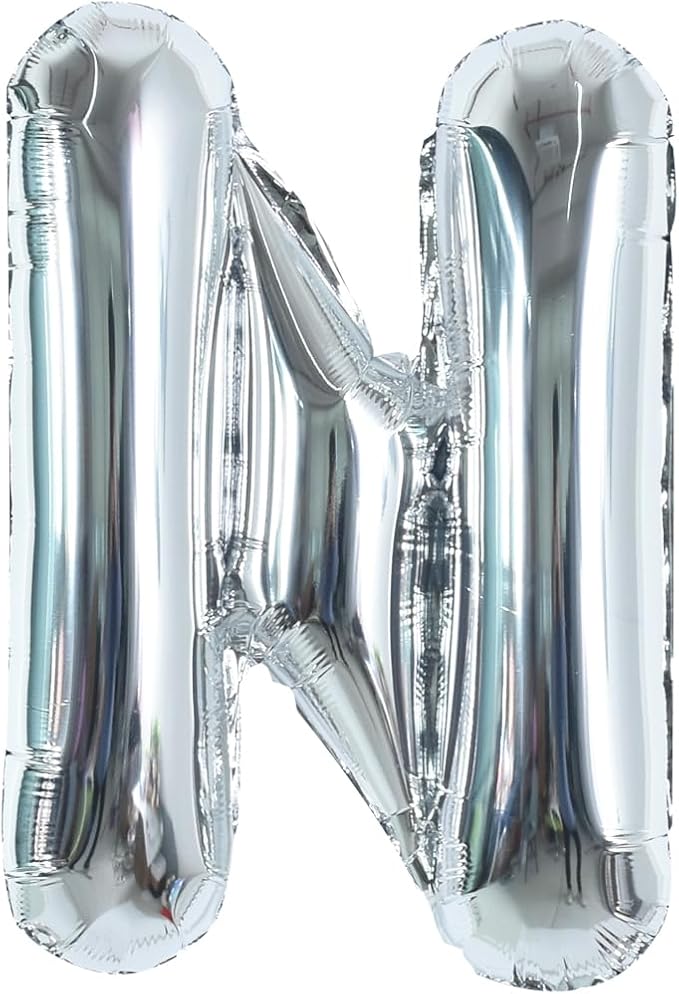 TONIFUL 40 Inch Large Silver Letter N Foil Balloons Alphabet Balloons | Giant by TONIFUL