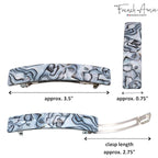 French Amie Oblong Handmade 3.5" Celluloid Automatic Hair Clip Barrette French Hair Clip for Girls Strong Hold Hair Clips for Women No Slip Durable Paris Hair Accessories, Made in France (Grey Magma)