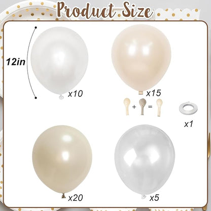 Pearl White Balloons, 12 Inch Double Stuffed Pearl Balloons - Image 2