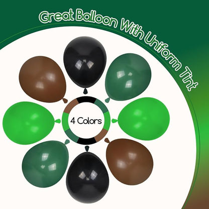 60pcs Green and Brown Balloons 12inch - Image 3