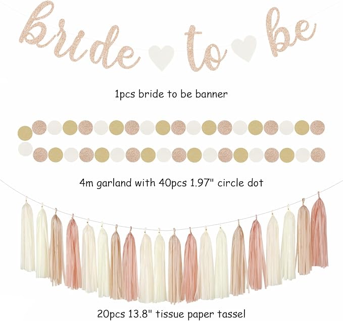Champagne-Gold Beige Fall Bridal-Shower Party-Decorations - Image 2