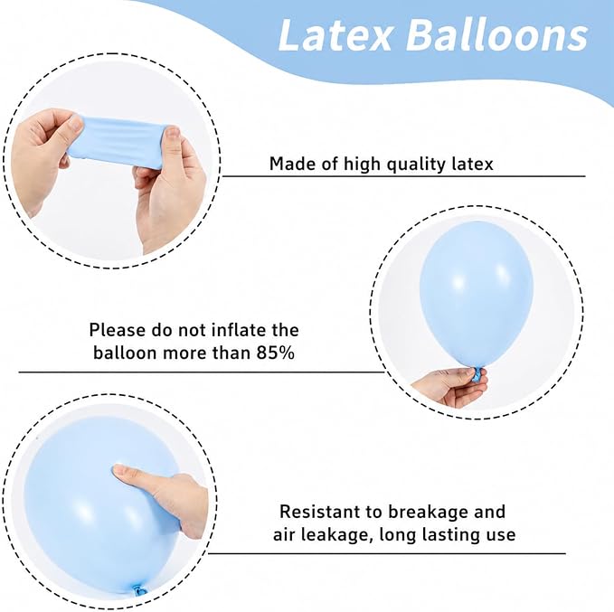 Dusty Blue and Gold Balloons - Image 3