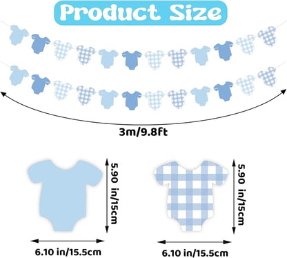 2Pcs Blue Baby Gender Reveal Decorations, Pre-Strung Boy or Girl Banner - Image 2