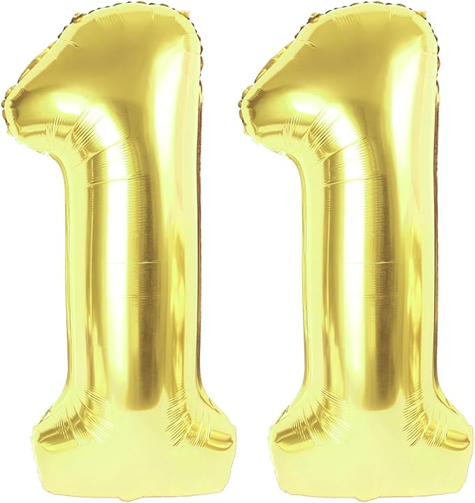 11 Balloon - Champagne Gold Birthday Number Balloons, 40 Inch Decorations | by ALPHADELTAPI