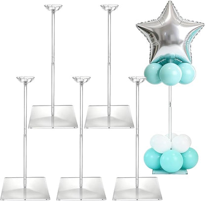 Clear Acrylic Balloon Stand Kit, 5 Pack, 23.6 Inch | Reusable Balloon Sticks by Unknown