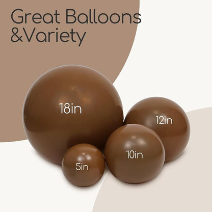 Awenztech 122pcs Dark Brown Balloons, 18 12 10 5 inch Boho Balloons Different - Image 5