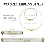 Blonde Extra Large Long Bracelet Hair Ties for Thick Curly Hair,3 Pack 3mm Elastic Ponytail Holders Accessories for Women No Damage Stretchy Pony Tails Bands with Gold Metal Charms Beads