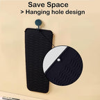 2 Pcs Professional Silicone Heat Resistant Mat Pouch for Curling Iron, Flat Iron and Other Hot Tools, Portable Travel Mat and Cover for Hair Styling Tools with Hanging Hole (2PCS Blue)