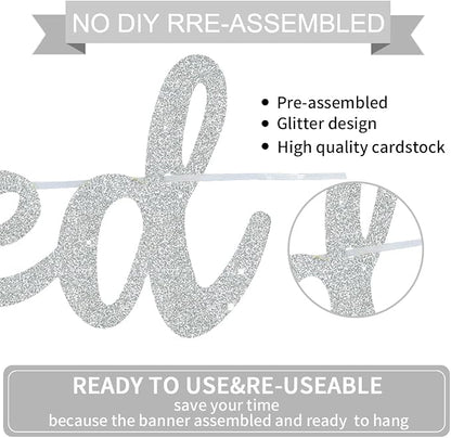 BEISHIDA Silvery Just Married Banner - Image 2
