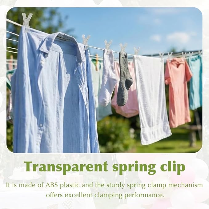 20 Pack Large Windproof Spring Clamps, 3.5 Inch Clear Plastic Clips - Image 4