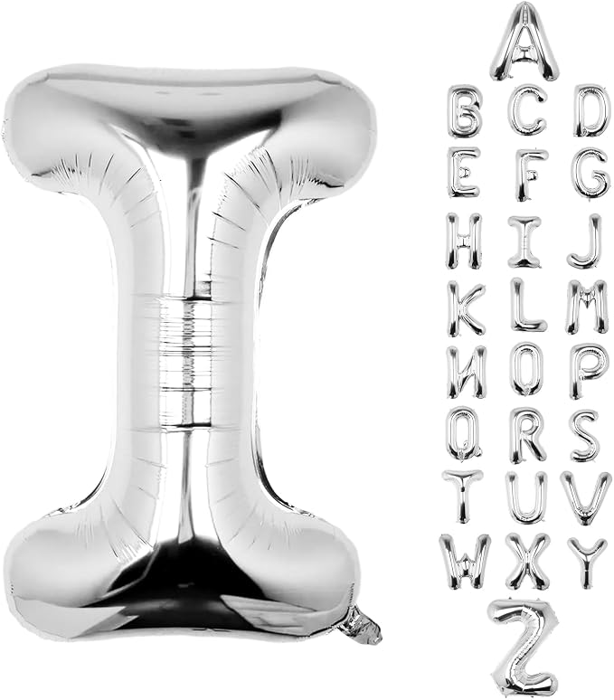 Letter Balloons Silver 40 Inch I Large Big Foil Mylar Balloon | by Unknown
