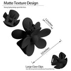 OWIIZI Hair Clip, Large Claw Clips for Thick Hair, Non-Slip Cute Flower Matte Big Hair Clips, Strong Hold Barrette Jumbo Hair Clips for Women, 6 Pieces Set
