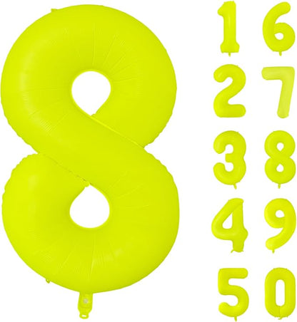 Fluorescent Yellow Number Balloon 40 inch Giant Foil Helium Balloons Yellow by Yeodong