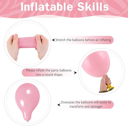 HILAVO Pink and Red Balloon Arch Kit Cherry Balloon Garland 91Pcs Red Baby Pink - Image 7