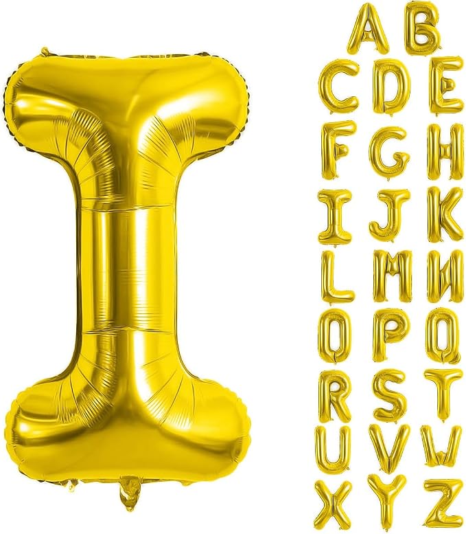 Gold Letter Balloons 40 Inch Large Letter I Balloon Aluminum | Foil Mylar Big by YUNSHANGMO