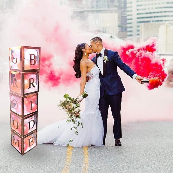 96 PC Bridal Shower Decorations Balloon Boxes Rose Gold - Image 2