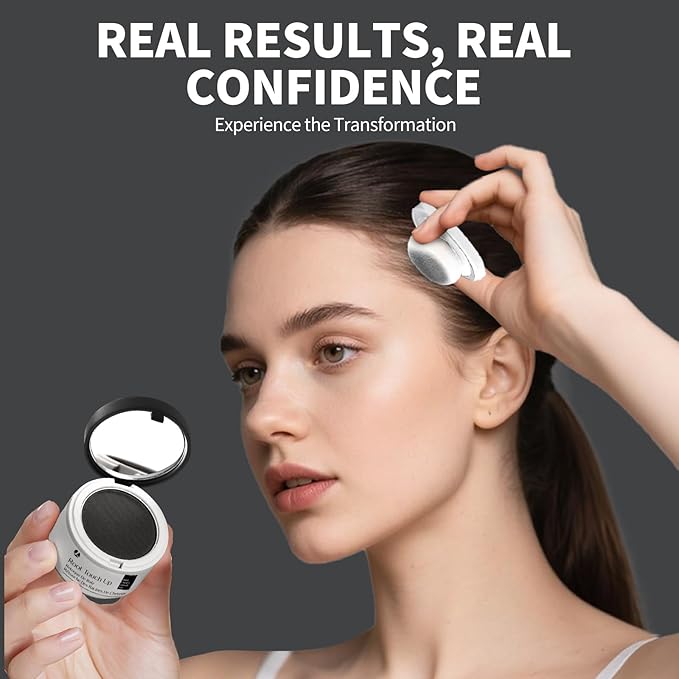 Hairline Powder 24H Stain-Proof, Root Touch Up Hair Color for Gray Coverage,Bald Spot Concealing Hair Shadow Powder for Women & Men,Natural-Looking (Dark Brown)