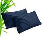 TELUS Pillow Cases Standard Size 2 Pack, Bamboo Rayon Cooling Pillowcases with Envelope Closure, Cool Breathable Pillow Case for Hot Sleepers & Night Sweats, 20x26 inches, Navy Blue