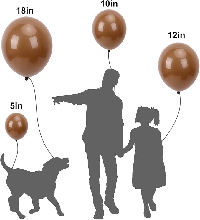 APLANET 150pcs Brown Balloons Different Sizes 18 12 10 5 Inches Premium Boho - Image 3