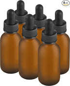 4 Pcs, 1oz Dropper Bottle, Amber Glass Eye Dropper Bottle, Tincture Bottles with Dropper, Pretty Finish, Leak-Proof Design, Stronger Suction for All Kinds of Mixed Liquids