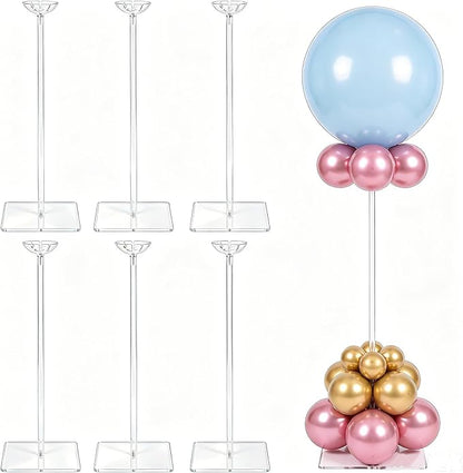 6 Pack 15.75 Inch Clear Acrylic Balloon Stands, 15.75 Inch Balloon Stand Kit by Unknown