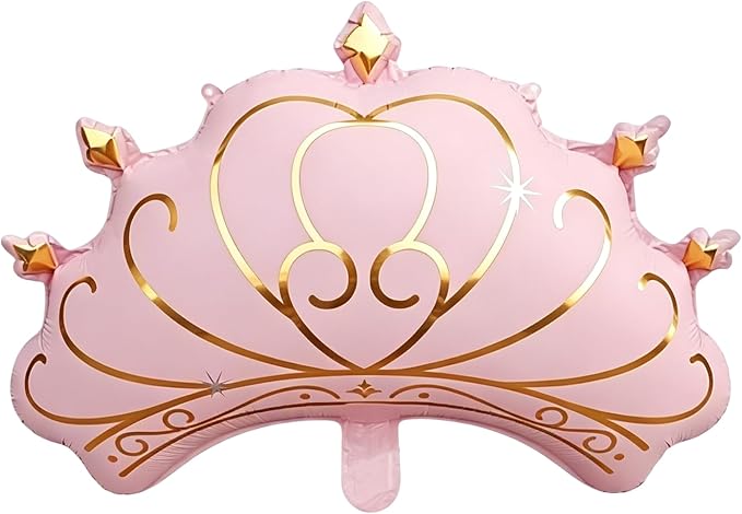 Pink Crown Mylar Balloon for Girls Birthday, Princess Party Decorations Party by BalloonArchGarlandKit