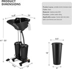Artist hand Portable Adjustable Shampoo Bowl with Electric Pump, Hair Washing Station,Includes 2 Buckets, Drain Hoses,High-Pressure Sprayer, Foot Pedal Switch,Black