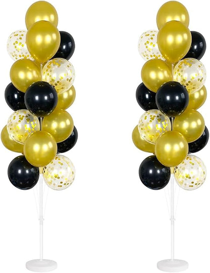 Leesoot 2 Sets Black & Gold 74" Floor Balloon Column Kit by Unknown