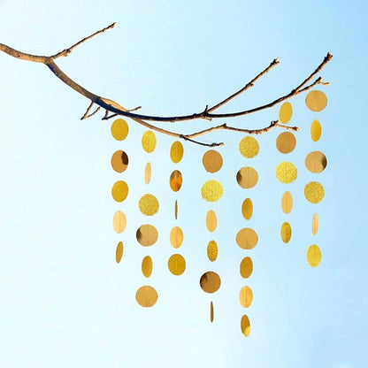 6 Pcs Glitter Gold Paper Circle Dots Garland - Image 4