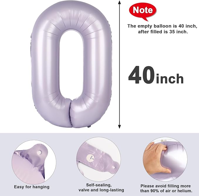 Number 0 Balloons 40 Inch for 10 100 Birthday Party Decorations, Dark Green | - Image 5