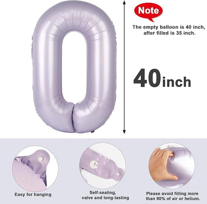 Number 0 Balloons 40 Inch for 10 100 Birthday Party Decorations, Dark Green | - Image 5