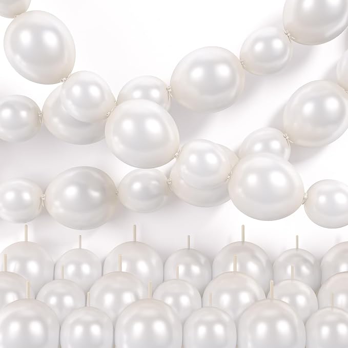Pearl White Linking Balloons by Hapmori
