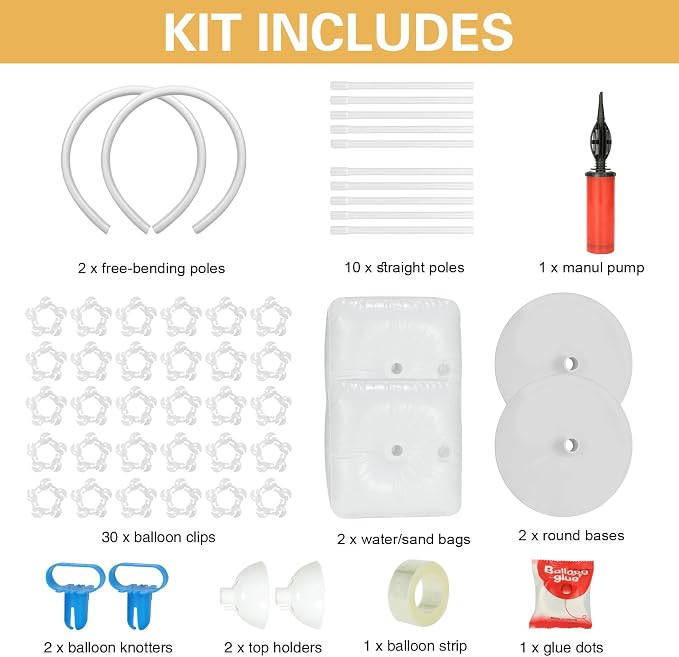 Balloon Arch Kit, Bendable 8FT and 6FT Balloon Arch Stand - Image 2