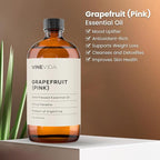 VINEVIDA Grapefruit (Pink) Essential Oil 16 oz - Undiluted Grapefruit (Pink) Oil 16 oz - Grapefruit (Pink) Candle Oil Scent - DIY Candle Scents for Candlemaking - Bulk Essential Oil for Soap Making
