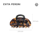 EVITA PERONI Middle Hair Clip, "Vintage Candy" Hair Clips for Women Strong Grip Acetate Shark Claw Clip with Gift Box, Tortoise