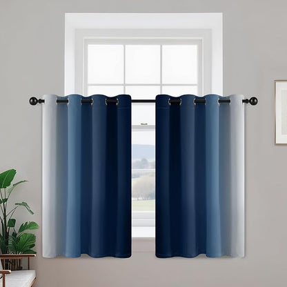 Yakamok Ombre Curtains Blue and Greyish White - Image 2