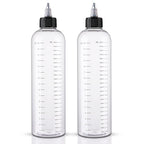 Cosywell Hair Oil Applicator 16.9oz Measured Squeeze Bottles with Graduated Scale Dye Applicator Bottle Twist-On Top Tip Cap Empty Plastic Color Oil Bottle 2 Pack