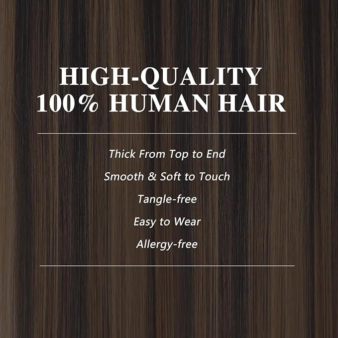 Balayage Clip in Hair Extensions Real Human Hair Straight Brazilian Human Hair Clip in Extensions, Natural Soft Human Hair, 8Pcs 120g, 18inch #1B/6/1B Balayage Natural Black to Chestnut Brown