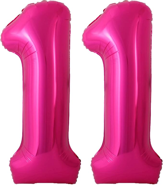 40 Inch Hot Pink 11 Balloons Giant Number 11 Balloons Hot Pink 11 Birthday by LHOAVWE